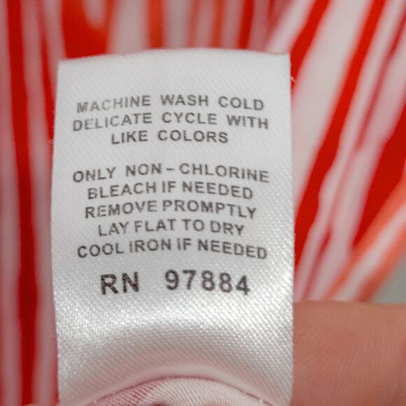 Tart Women’s Top Coral Bold Print Stripe Modal Blend Flowy Draped Minimalist M - Picture 10 of 10